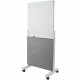 Quartet Agile Easel with Glass Dry-Erase Board - White Tempered Glass Surface - Gray Frame - Assembly Required - 1 Each