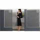 Quartet Workstation Sliding Privacy Screen - 36" Width x 48" Height x 1.3" Depth - Silver Aluminum Frame - Plastic - Silver - 1 