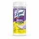 Lysol Dual Action Wipes - For Multi Surface - Citrus Scent - 35 / Canister - 1 Each - White/Purple