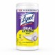 Lysol Dual Action Wipes - For Multipurpose - Citrus Scent - 7" Length x 7.25" Width - 75 / Canister - 1 Each - Pre-moistened, An