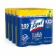 Lysol Disinfecting Wipes 3-pack - Lemon Scent - 35 / Canister - 12 / Carton - Disinfectant, Antibacterial - White