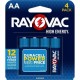 Rayovac High Energy Alkaline AA Batteries - For Flashlight, Remote Control, Mouse - AA - 4 / Pack