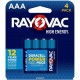 Rayovac High Energy Alkaline AAA Batteries - For Flashlight, Remote Control, Mouse - AAA - 4 / Pack