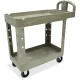 Rubbermaid Commercial Two Shelf Service Cart - 2 Shelf - 500 lb Capacity - 4 Casters - 5" Caster Size - x 39.5" Width x 17.9" De