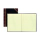 Rediform Black Texhide Cover Record Books - 300 Sheet(s) - Thread Sewn - 8.37" x 10.37" Sheet Size - Black - Green Sheet(s) - Br
