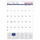 Brownline Ruled Block Monthly Wall Calendar - Julian Dates - Monthly - 1 Year - January 2025 - December 2025 - 1 Month Single Pa