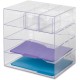 Rubbermaid Optimizer 4-Way Organizer with Drawers - 5 Compartment(s) - 10" Height x 13.3" Width x 13.3" DepthDesktop - Clear - P