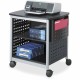Safco Scoot Desk Side Hole Pattern Printer Stand - 200 lb Load Capacity - 3 x Shelf(ves) - 26.5" Height x 26.5" Width x 20.5" De