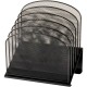 Safco Onyx Wire Mesh Desktop Organizer - 5 Compartment(s) - 1" - 12" Height x 11.3" Width x 7.3" DepthDesktop - Powder Coated - 