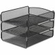 Safco Onyx Letter Tray - 8" Height x 9.3" Width x 11.8" DepthDesktop - Stackable, Sturdy - Powder Coated - Black - Steel - 1 Eac