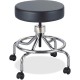 Safco Low Base Screw Lift Lab Stool - Black Vinyl Seat - Black - 1 Each