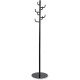 Safco Hook Head Coat Rack - 8 Hooks - for Coat, Jacket, Purse, Hat, Garment - Tubular Steel - Black - 1 Each