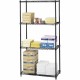 Safco Commercial Wire Shelving - 18" x 72" x 36" - 4 x Shelf(ves) - 2000 lb Load Capacity - Leveling Glide - Black - Powder Coat