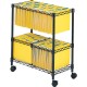 Safco 2-Tier Rolling File Cart - 300 lb Capacity - 4 Casters - Steel - x 25.8" Width x 14" Depth x 29.8" Height - Black - 1 Each