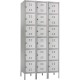 Safco Six-Tier Two-tone 3 Column Locker with Legs - 36" x 18" x 78" - 3 x Shelf(ves) - Recessed Locking Handle - Gray - Steel