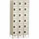 Safco Six-Tier Two-tone 3 Column Locker with Legs - 36" x 18" x 78" - 3 x Shelf(ves) - Recessed Locking Handle - Tan - Steel