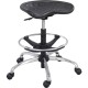 Safco Sitstar Height Adjustable Stool - Polyurethane Seat - Metal Frame - 5-star Base - Black - 1 Each