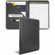 Samsill Letter Pad Folio - 8 1/2" x 11" - Leather - Black - 1 Each