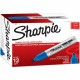 Sharpie King-Size Permanent Markers - Chisel Marker Point Style - Blue - Silver Plastic Barrel - 12 / Dozen