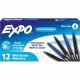 Expo Vis-A-Vis Wet-Erase Markers - Fine Marker Point - Blue - White Barrel - 12 / Dozen
