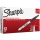 Sharpie Retractable Ultra Fine Point Permanent Marker - Ultra Fine Marker Point - Retractable - Black - 12 / Box