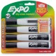 Sanford Magnetic Dry-erase Marker - Broad, Medium, Fine Marker Point - Chisel Marker Point Style - Black - 4 / Pack