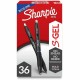 Sharpie S-Gel Retractable Pens - Bold Pen Point - 1 mm Pen Point Size - Retractable - Blue Gel-based Ink - Black Barrel - 36 / B