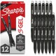 Sharpie S-Gel Pens - 0.7 mm Pen Point Size - Retractable - Black Gel-based Ink - 12 / Dozen