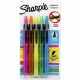Sharpie Smear Guard Retractable Highlighters - Chisel Marker Point Style - Retractable - Assorted - 5 / Set