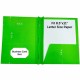 Sparco Letter Pocket Folder - 8 1/2" x 11" - 3 x Double Prong Fastener(s) - 2 Internal Pocket(s) - Apple Green - 25 / Box