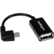 StarTech.com 5in Right Angle Micro USB to USB OTG Host Adapter M/F - Connect your USB On-The-Go capable tablet computer or Smart