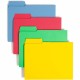 Smead SuperTab 1/3 Tab Cut Letter Recycled Top Tab File Folder - 8 1/2" x 11" - 3 Internal Pocket(s) - Blue, Red, Green, Yellow 