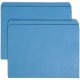 Smead Straight Tab Cut Letter Recycled Top Tab File Folder - 8 1/2" x 11" - 3/4" Expansion - Blue - 10% Recycled - 100 / Box