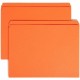 Smead Colored Straight Tab Cut Letter Recycled Top Tab File Folder - 8 1/2" x 11" - 3/4" Expansion - Orange - 10% Recycled - 100
