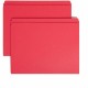 Smead Colored Straight Tab Cut Letter Recycled Top Tab File Folder - 8 1/2" x 11" - 3/4" Expansion - Red - 10% Recycled - 100 / 