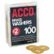 ACCO Brass Fastener Washers - 0.5" Diameter - Corrosion Resistant - 100 / Box - Brass