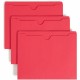 Smead Colored Straight Tab Cut Letter Recycled File Jacket - 8 1/2" x 11" - Red - 10% Recycled - 100 / Box