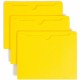 Smead Colored Straight Tab Cut Letter Recycled File Jacket - 8 1/2" x 11" - Yellow - 10% Recycled - 100 / Box