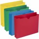 Smead Colored Straight Tab Cut Letter Recycled File Jacket - 8 1/2" x 11" - 2" Expansion - Blue, Green, Red, Yellow - 10% Recycl