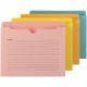 Smead Straight Tab Cut Letter Recycled File Jacket - 8 1/2" x 11" - 2" Expansion - Aqua, Goldenrod, Pink, Yellow - 10% Recycled 