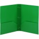 Smead Letter Fastener Folder - 8 1/2" x 11" - 180 Sheet Capacity - 2 x Double Tang Fastener(s) - 2 Inside Back Pocket(s) - Green