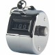 Sparco Finger Ring Tally Counter - 4 Digit - Finger Ring - Handheld - Chrome Plated Steel - Silver