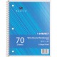 Sparco Wirebound Notebook - 70 Sheets - Wire Bound - College Ruled - Unruled Margin - 16 lb Basis Weight - 8" x 10 1/2" - Assort