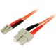 StarTech.com 2m Fiber Optic Cable - Multimode Duplex 50/125 - LSZH Fiber Jumper Cord - LC/SC - Connect fiber network devices for
