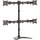 StarTech.com Quad Monitor Stand, Crossbar, Steel, Monitors up to 27" (17.6lb/8kg), VESA Monitor, Computer Monitor Stand, Monitor