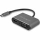 StarTech.com USB C to VGA and HDMI Adapter - Aluminum - USB-C Multiport Adapter - 6 in / 15.24 cm Built-In Cable - USB C multipo