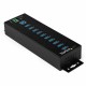 StarTech.com 10 Port USB Hub w/ Power Adapter - Metal Industrial USB 3.0 Data Hub - Din Rail, Wall & Desk Mount USB 3.2 Gen 1 5G