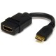 StarTech.com 5in Mini HDMI to HDMI Adapter, 4K High Speed HDMI Adapter, 4K 30Hz Ultra HD High Speed HDMI Adapter, UHD Mini HDMI 