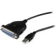 StarTech.com Parallel printer adapter - USB - DB25 parallel - 6 ft - Add a DB25 parallel port to any PC or laptop with a free US