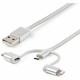 StarTech.com 1m USB Multi Charging Cable - Braided - Apple MFi Certified - USB 2.0 - Charge 1x device at a time - For USB-C or L